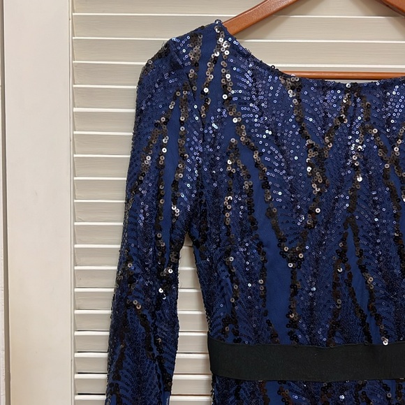 Missord Sequined Gown, Long Sleeves in Navy, Size Small, GUC - Picture 8 of 17